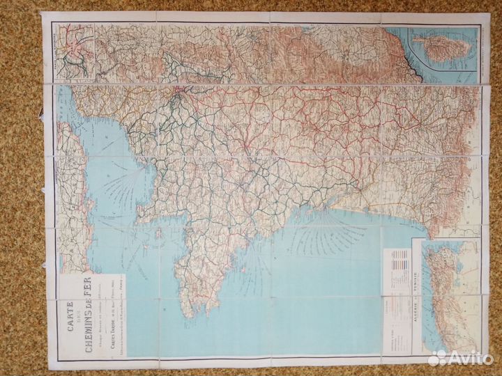 Большая карта железных дорог Франции