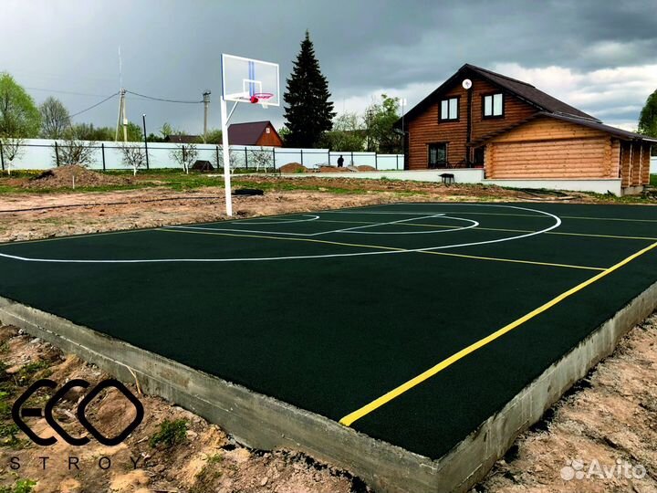 Укладка покрытий из резиновой крошки