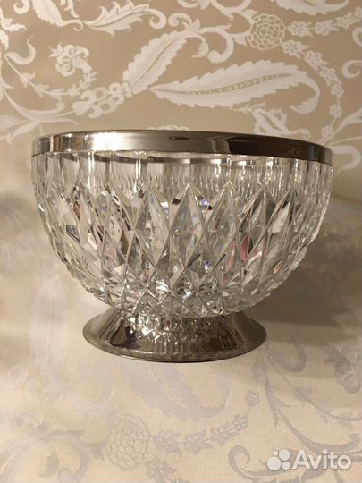 Ваза хрусталь, мельхиор