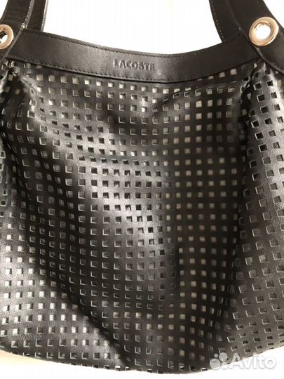 Сумка Lacoste кожаная чёрная