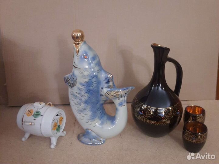 Фарфоровый графин рыба. СССР