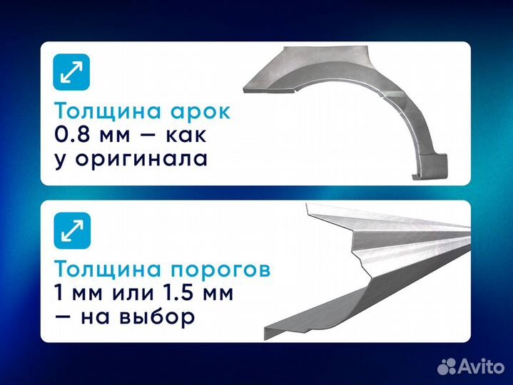 Усиленные пороги 1.5 мм на ваше авто оцинкованые