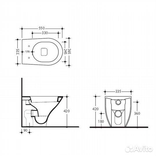 Унитаз приставной Kerasan Aquatech 371801