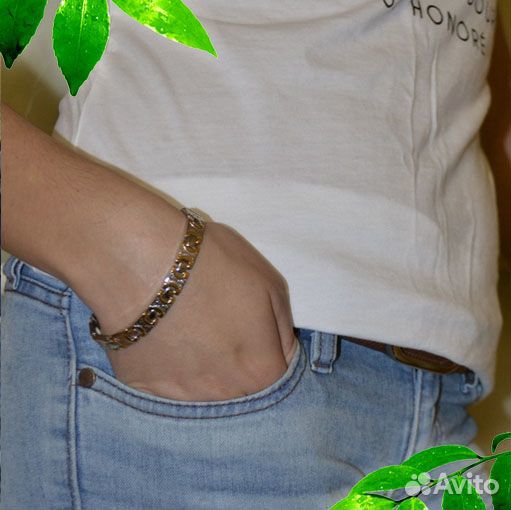 Магнитный браслет с изысканным дизайном с золотым