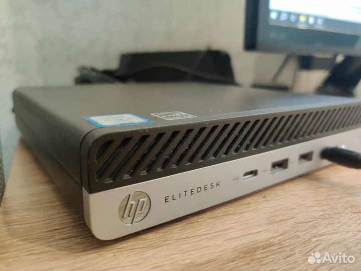 Мини пк HP elitedesk. Intel core i5-7500t 8гб