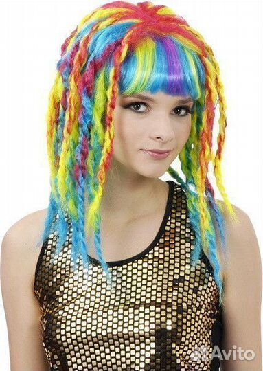Парик Цветастый с дредами для вечеринке