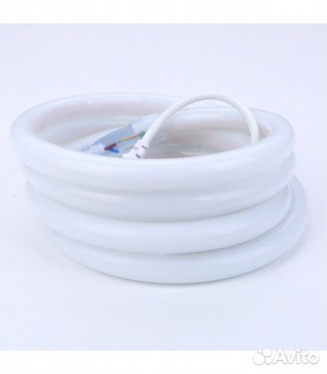 Неон круглый,360,14 мм, 220,IP67. Теплый белый