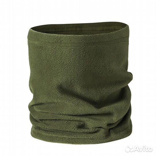 Комплект шапка и баф флисовый Олива Черный Койот