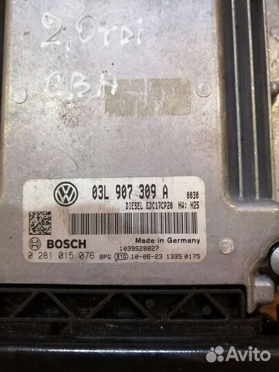 Эбу Двигателя Пассат Б6 2.0 тди cbab 03L907309A