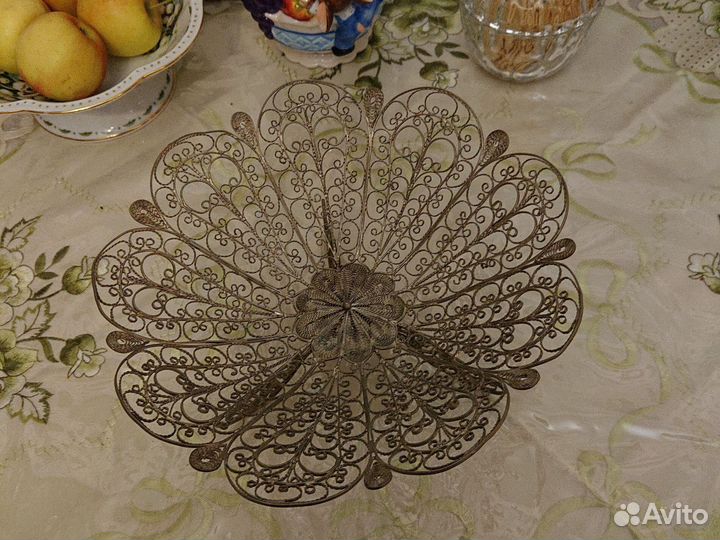 Конфетница ваза скань филигрань