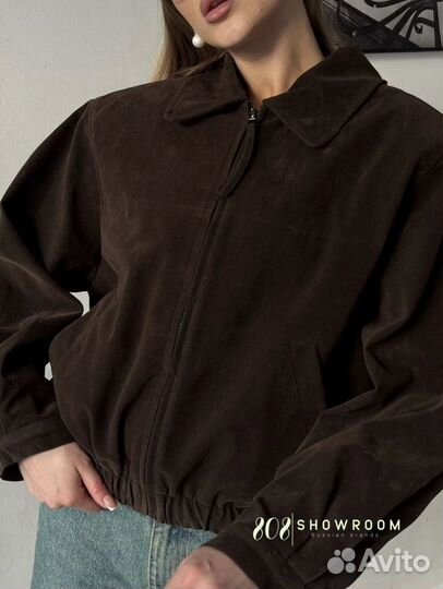 Замшевый бомбер корея