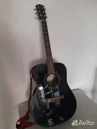 Акустическая гитара fender cd 60 blk+чехол