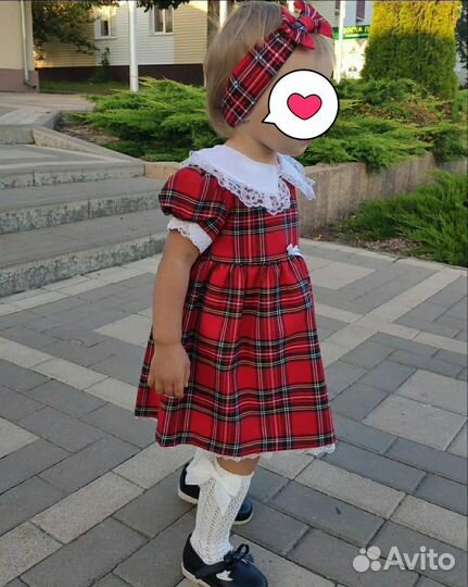 Платье в клеточку для девочки 86 размер