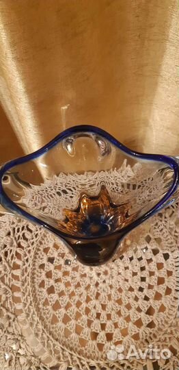 Ваза чешское стекло СССР