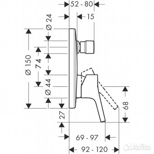 Hansgrohe Talis S смеситель/ ванны 72405000