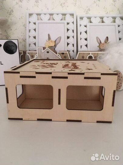 Коробка деревянная подарочная с днём рождения