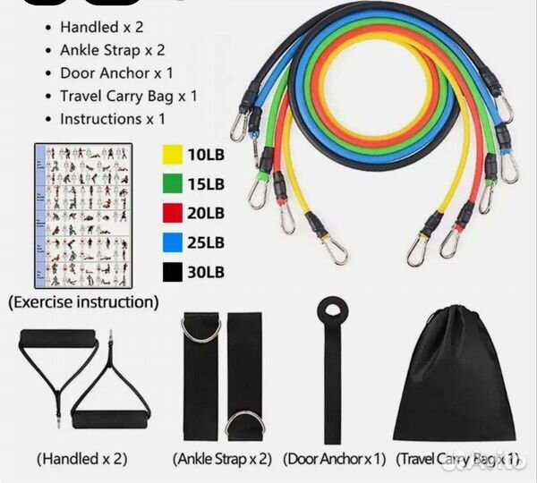 Новый набор эспандеров трубчатых резинок