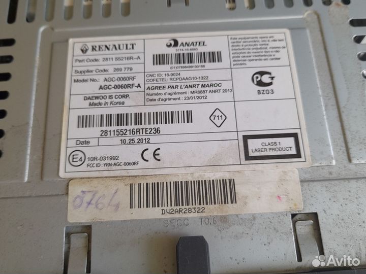 Магнитола штатная Рено Дастер