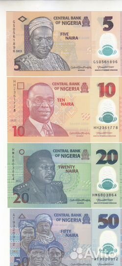 Нигерия 5 - 50 найра 2021-2022 UNC Полимер