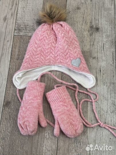 Комплект шапка, варежки