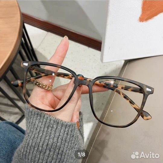 Очки с диоприем - 3 в леопардовой трендовой оправе