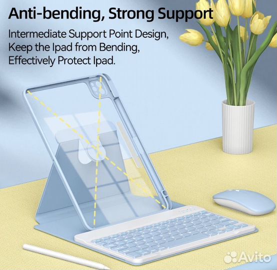 Чехол на iPad 10.2 с клавиатурой крутящийся