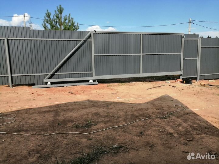 Установка заборов, откатных ворот