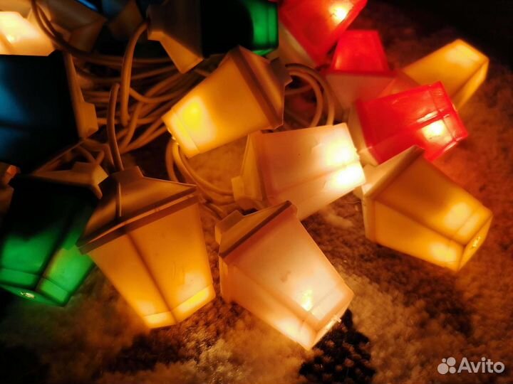 Елочная гирлянда (электрогирлянда) Фонарики, СССР