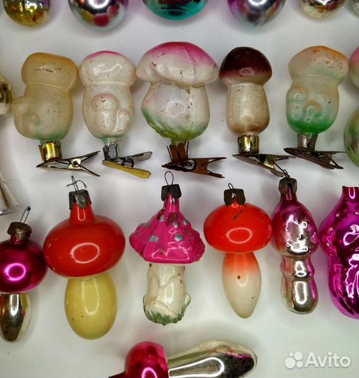 Ёлочные игрушки грибы СССР 28 шт