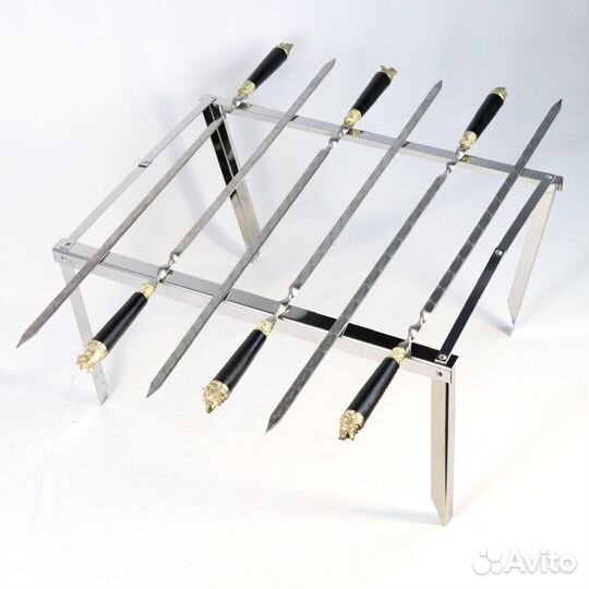 Набор шампуров в кожаном чехле