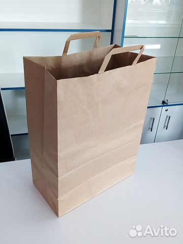 Мешки бумажные крафт 320*170*430 мм с ручками