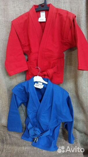 Новая куртка для самбо красная/синяя, р. 30- 52