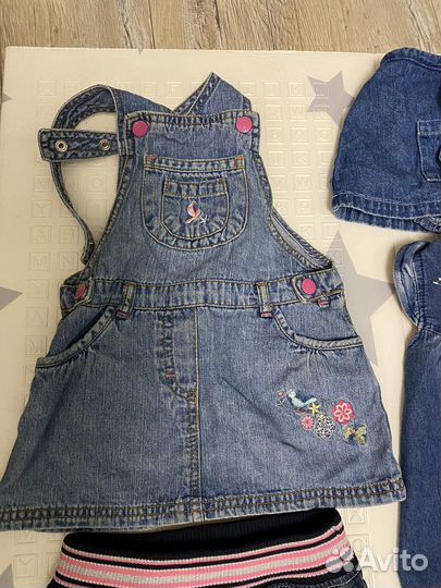 Одежда джинсовая для девочки пакетом 80 86 92