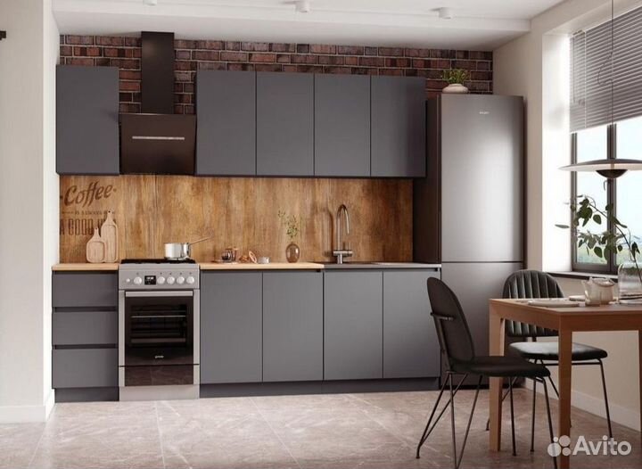 Кухня графит 2 метра