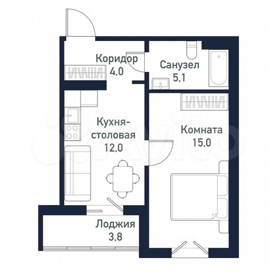 1-к. квартира, 36,2 м², 9/10 эт.