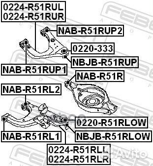 Сайлентблок NAB-R51RUP1 NAB-R51RUP1 Febest