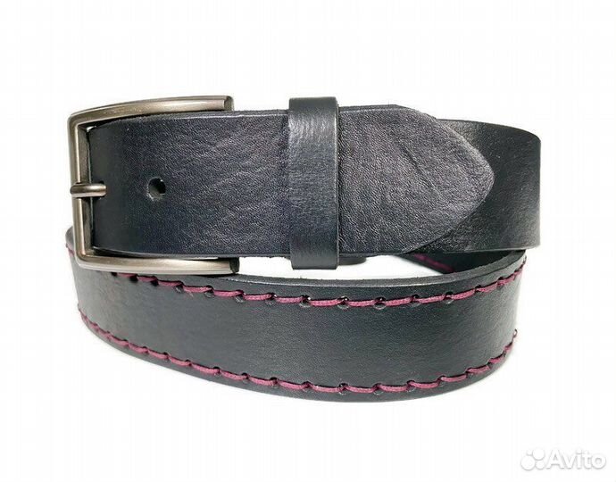Ремень кожаный “Bear” 2234 с прошивкой нитками
