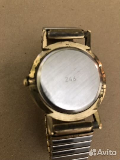 Мужские позолоченные часы СССР Луч кварцевые