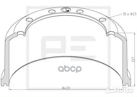 066.439-00A торм.барабан 420x180/196 H227 d3