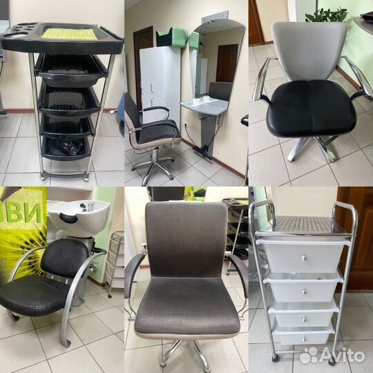 Мойка, зеркало, кресло, тележка, кондиционер, стол