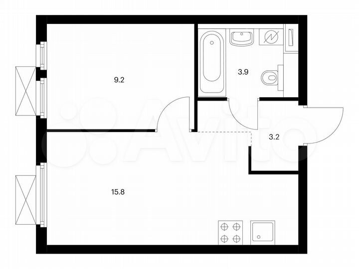 1-к. квартира, 32,1 м², 11/25 эт.