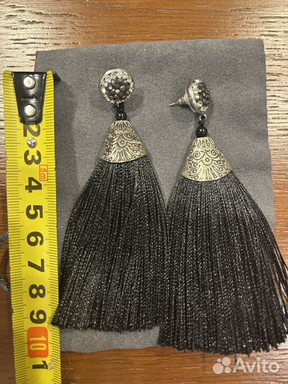 Серьги кисти стразы вечерние