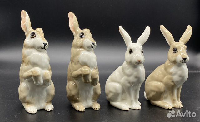 Фарфоровые зайцы (кролики). Коллекция. 10/12 см