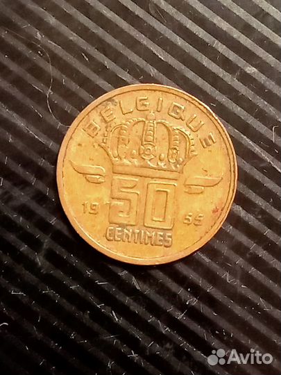 Монета Бельгии 50 сантимов 1955