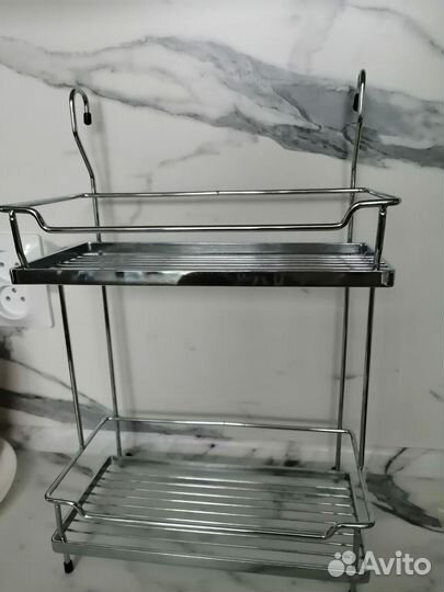 Полка большая на рейлинги хром новая
