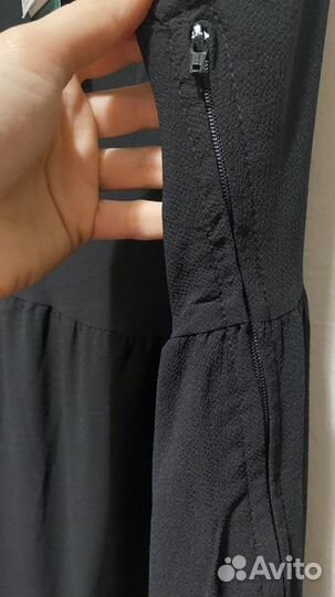 Платье ярусное, с воланами, синее, черное, H&M