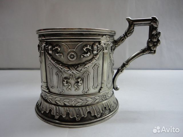 Серебряный подстаканник Охота на медведя(875) 37г