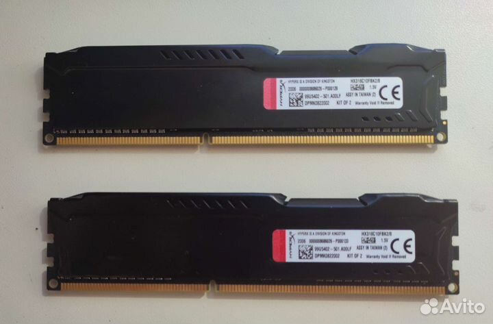 Оперативная память DDR3 Hyper X fury (4 gb х 2)