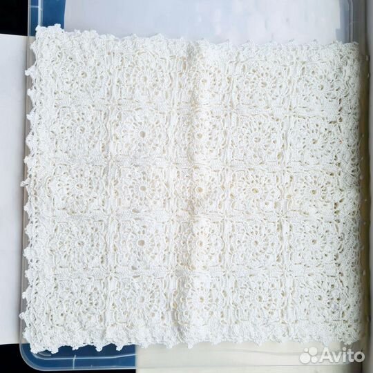 Вязаная ажурная наволочка и салфетки