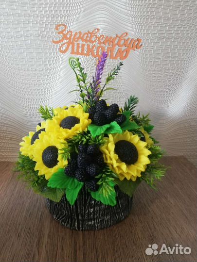 Букет цветов из мыла к 1 сентяря